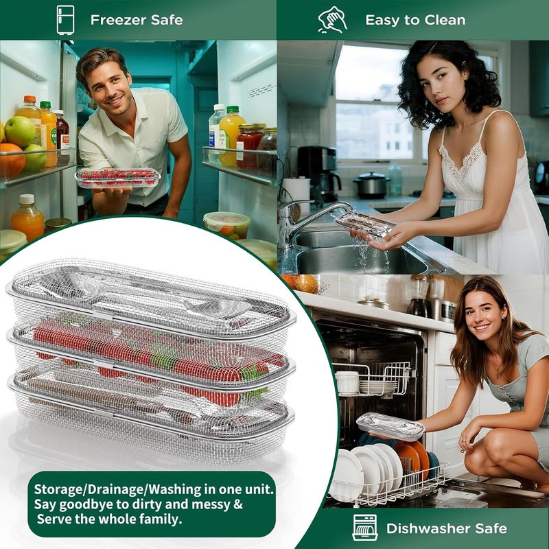 WHBDGP Dishwasher Basket,Dishwasher Silverware Basket for Small Items,Replacement 304 Stainless Steel Dishwasher Utensil Mesh Drain Silverware Holder for Chopstick,Fruits,Scoops (Medium) - Image 5